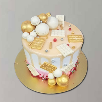 "Round shape Butterscotch Rasagulla cake - 1kg - Click here to View more details about this Product
